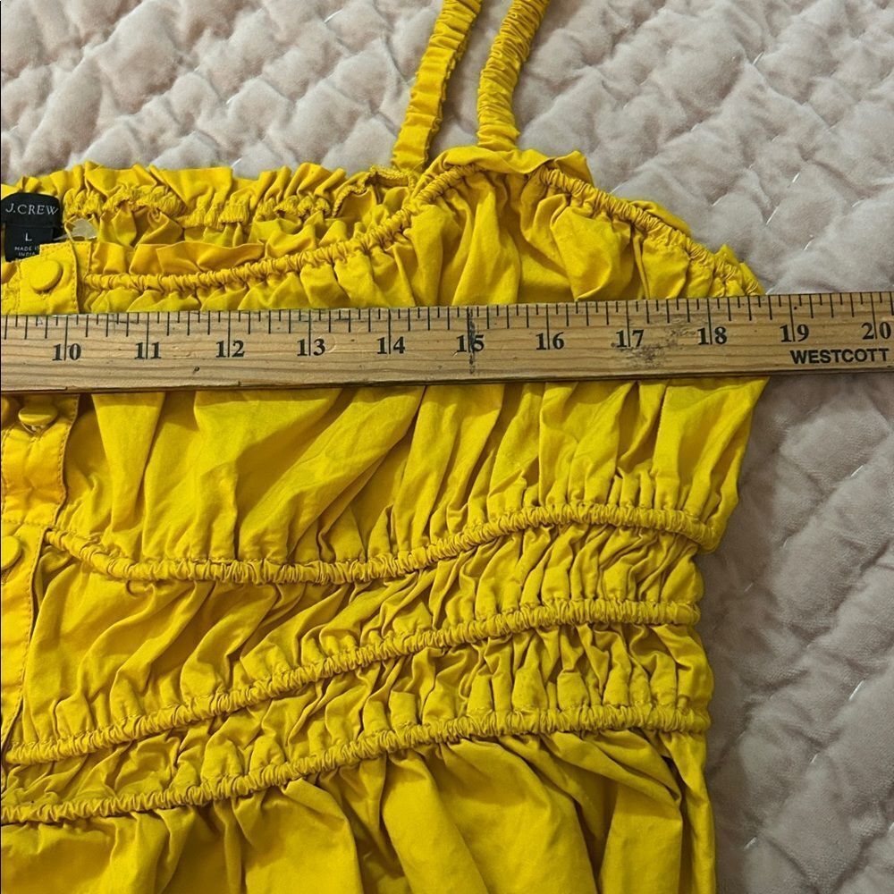 J. Crew Bright Yellow Ruched Ruffle Crop Top - Picture 5 of 7